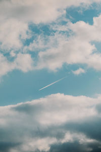 Low angle view of vapor trail in sky