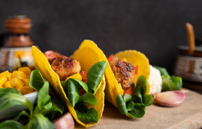 Close-up of vegetables on table