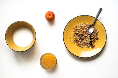 High angle view of food on plate