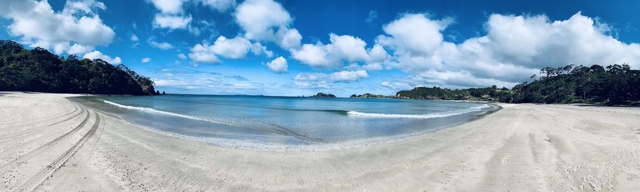 Panoramic view of beach against sky