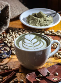 Close-up of coffee on table