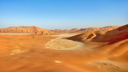 Scenic view of desert against sky