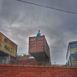 Low angle view of buildings against sky