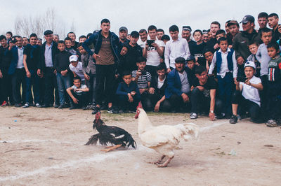 Group of people with dog