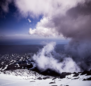 Aerial view of sea against sky