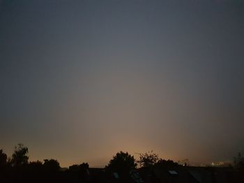 Silhouette trees against sky during sunset