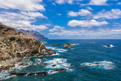 View of sea against cloudy sky