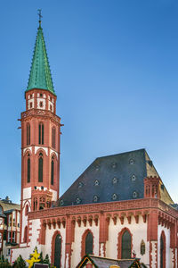 Old st nicholas church in frankfurt, germany, is a medieval lutheran church
