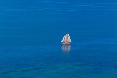 Boat sailing in sea