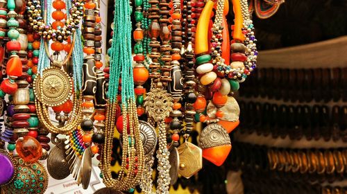 Necklaces for sale at flea market