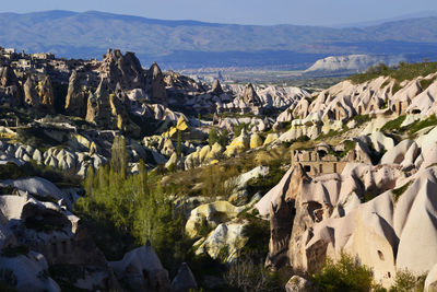 Panoramic view of landscape with mountain range