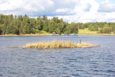 Scenic view of river against sky