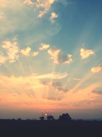 Silhouette landscape at sunset