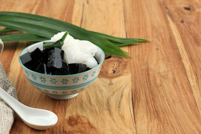 Close-up of food on table