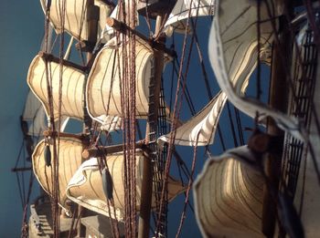 Close-up of sailboat against sky