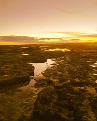 Scenic view of sea during sunset