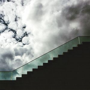 Low angle view of staircase against sky