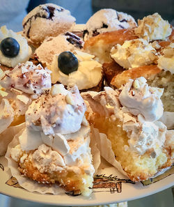 High angle view of food in plate