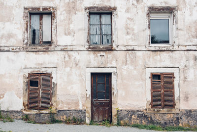 Exterior of abandoned house