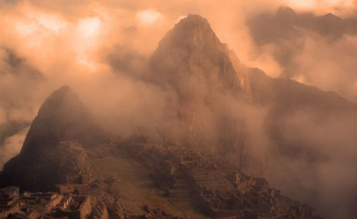 Scenic view of mountain against sky