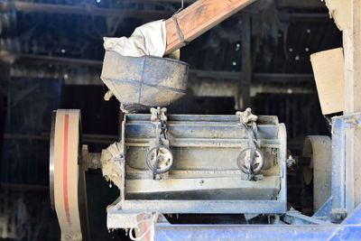 Close-up of old abandoned truck