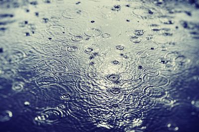 Close-up of water drops on glass