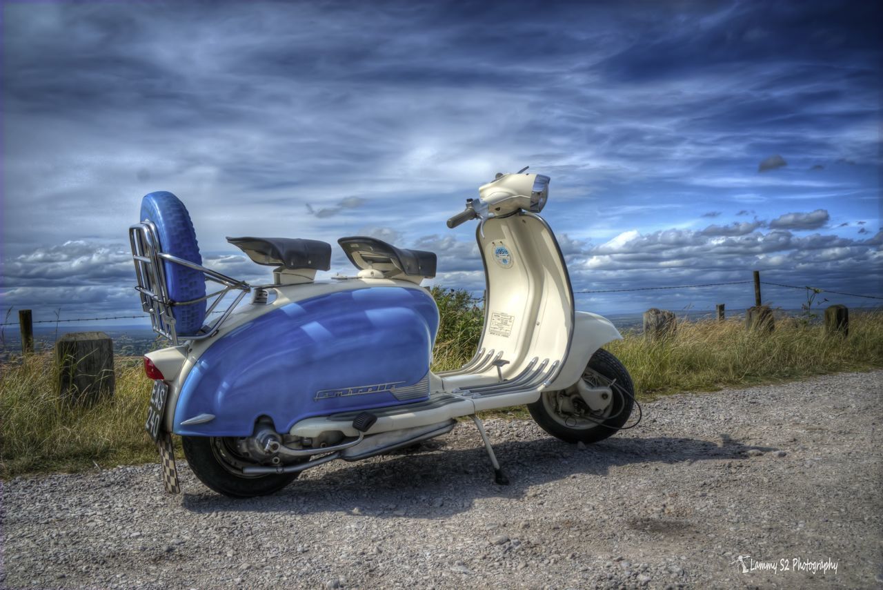 transportation, sky, mode of transport, land vehicle, sand, cloud - sky, beach, cloud, abandoned, field, blue, car, day, shore, nature, landscape, cloudy, tranquility, outdoors, stationary