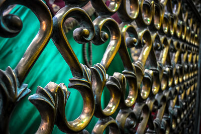 Full frame shot of metallic fence