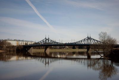 Bridge over river against sky