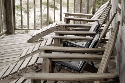 Close-up of wooden chair