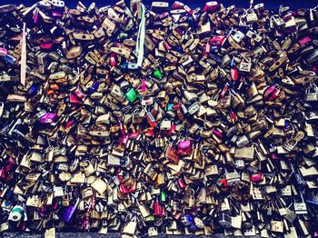 Full frame shot of padlocks