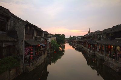 Reflection of built structures in water