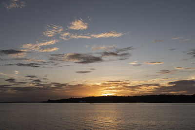 Beautiful amazon sunset over the waters of negro river