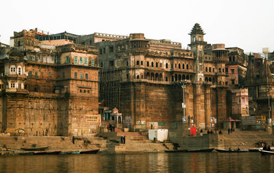 Buildings on riverbank