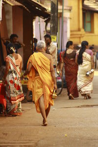 People walking in temple