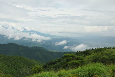 Scenic view of mountains against sky