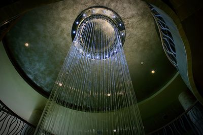 Low angle view of illuminated ceiling