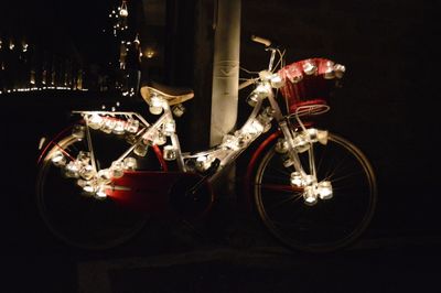 Bicycle on street at night