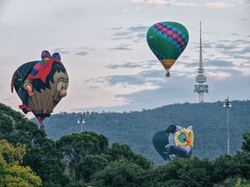 Hot air balloon in sky