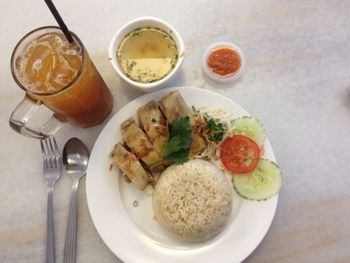 Close-up of food served in plate