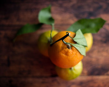 Close-up of orange on table