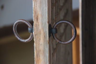 Close-up of old wooden door