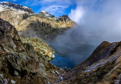 Scenic view of mountains against sky