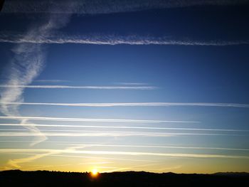 Scenic view of silhouette landscape against sky at sunset