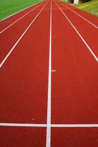 High angle view of running track