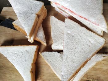 High angle view of bread on table