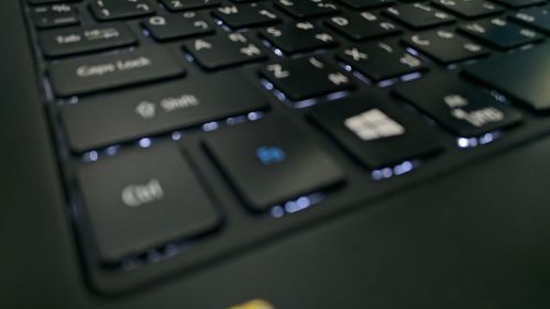 Close-up of laptop keyboard