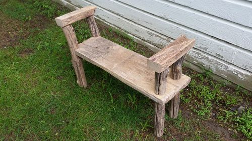 Close-up of chair on grass