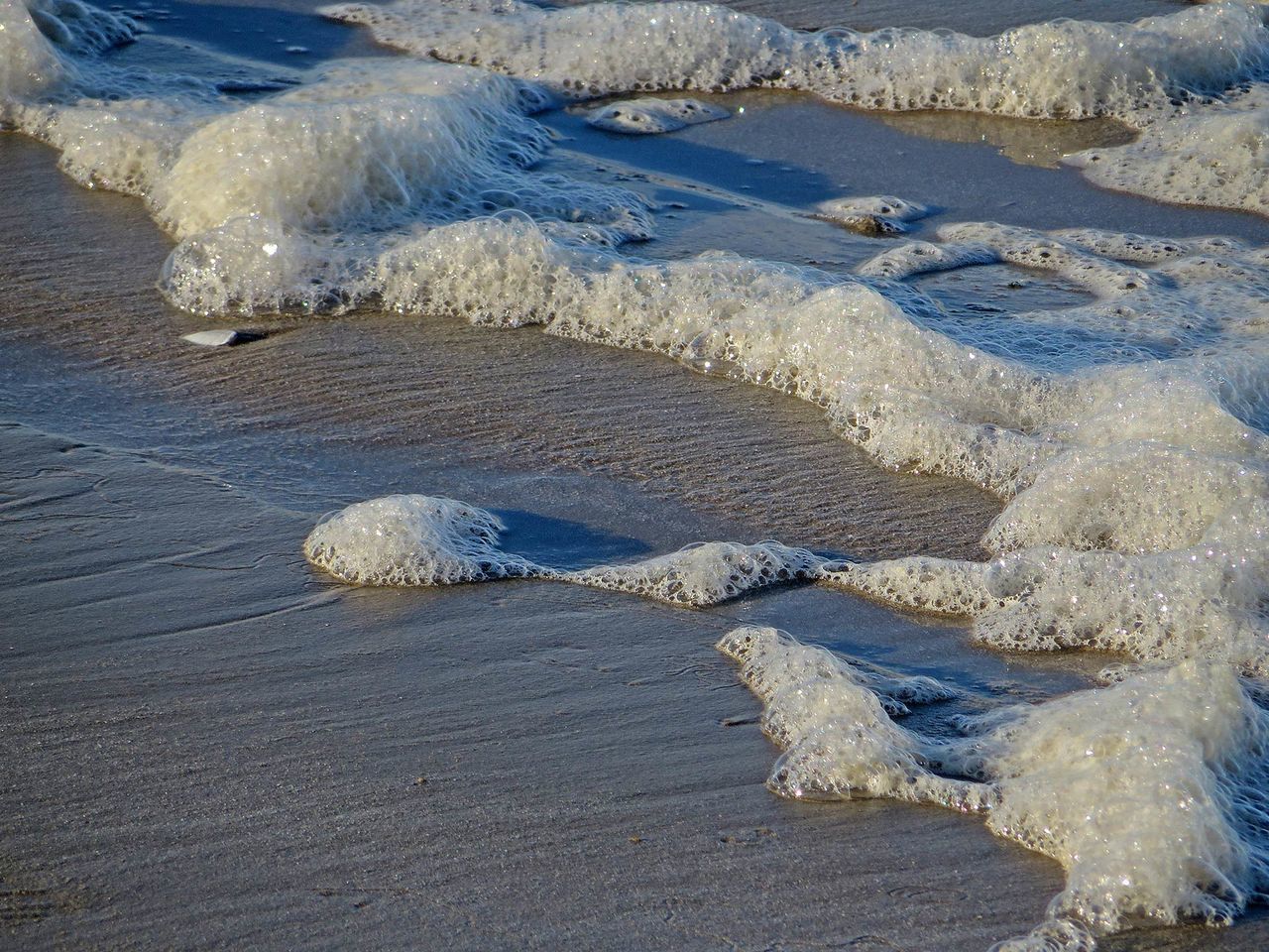 HIGH ANGLE VIEW OF FROZEN SEA