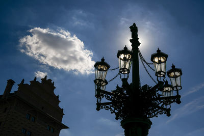 Low angle view of clock tower against sky